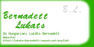 bernadett lukats business card