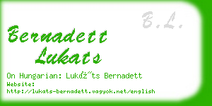 bernadett lukats business card